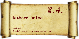 Mathern Anina névjegykártya